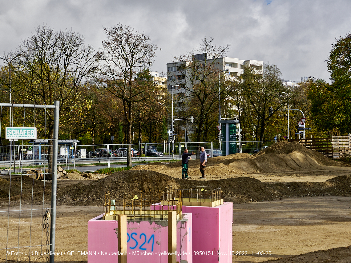 10.11.2022 - Baustelle an der Quiddestraße Haus für Kinder in Neuperlach